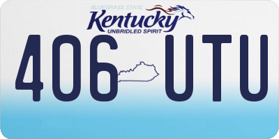 KY license plate 406UTU