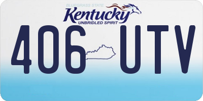 KY license plate 406UTV