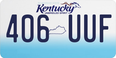 KY license plate 406UUF