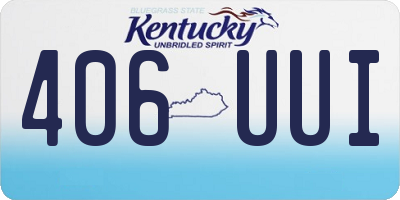 KY license plate 406UUI