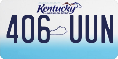 KY license plate 406UUN
