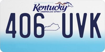 KY license plate 406UVK