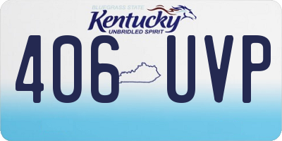 KY license plate 406UVP