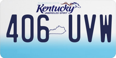KY license plate 406UVW