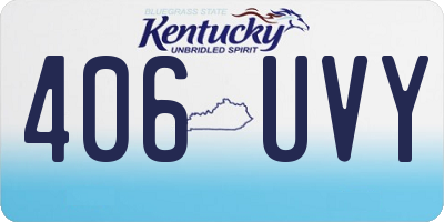 KY license plate 406UVY
