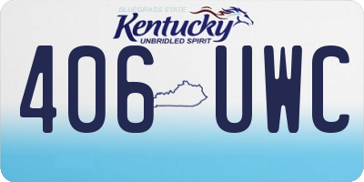 KY license plate 406UWC