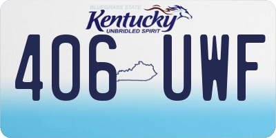 KY license plate 406UWF