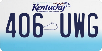 KY license plate 406UWG