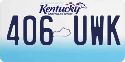 KY license plate 406UWK