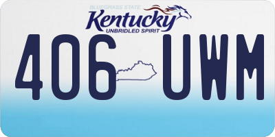 KY license plate 406UWM