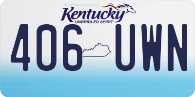 KY license plate 406UWN