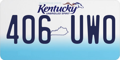 KY license plate 406UWO