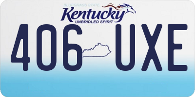 KY license plate 406UXE