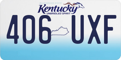 KY license plate 406UXF