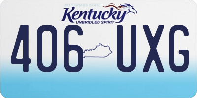 KY license plate 406UXG