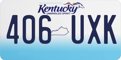 KY license plate 406UXK