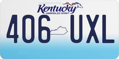 KY license plate 406UXL