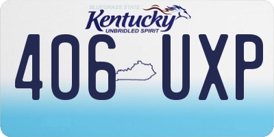 KY license plate 406UXP