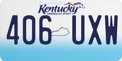KY license plate 406UXW