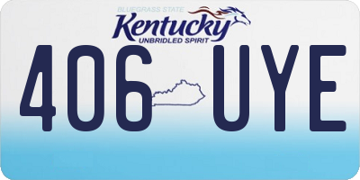 KY license plate 406UYE