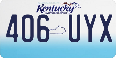 KY license plate 406UYX