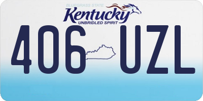 KY license plate 406UZL