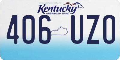 KY license plate 406UZO