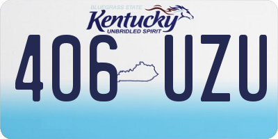 KY license plate 406UZU
