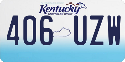 KY license plate 406UZW