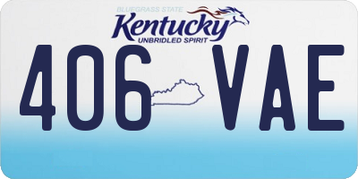 KY license plate 406VAE