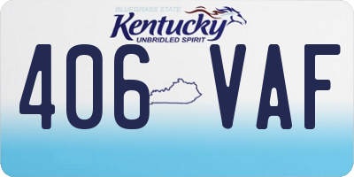 KY license plate 406VAF