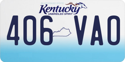 KY license plate 406VAO