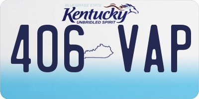 KY license plate 406VAP