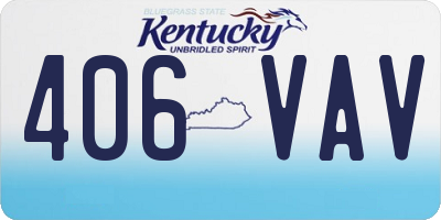 KY license plate 406VAV