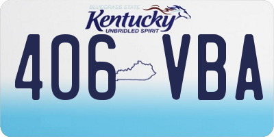KY license plate 406VBA