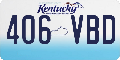 KY license plate 406VBD