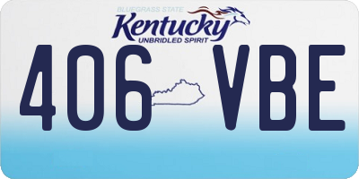 KY license plate 406VBE