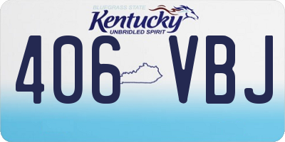 KY license plate 406VBJ