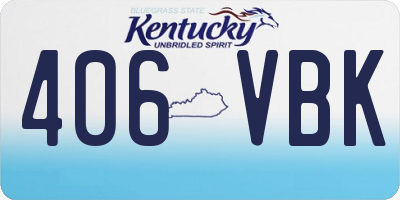 KY license plate 406VBK