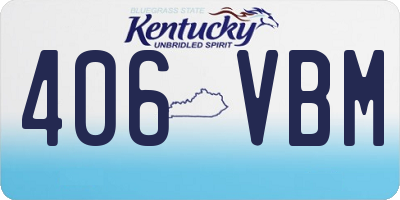 KY license plate 406VBM