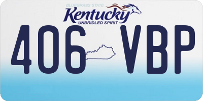 KY license plate 406VBP