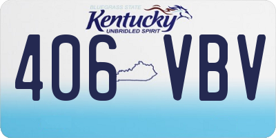 KY license plate 406VBV