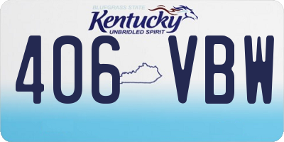 KY license plate 406VBW