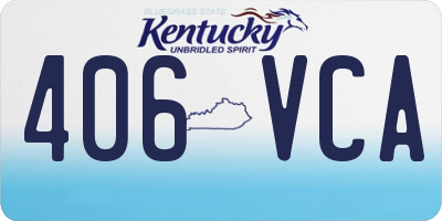 KY license plate 406VCA