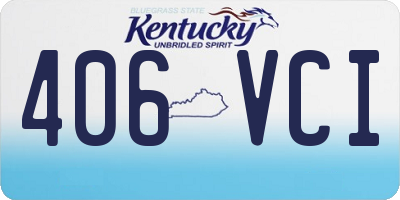 KY license plate 406VCI