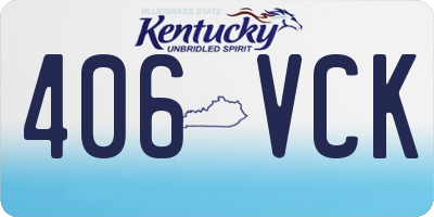 KY license plate 406VCK
