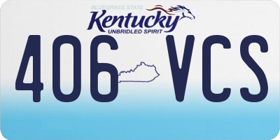KY license plate 406VCS