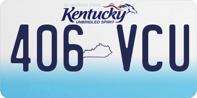 KY license plate 406VCU
