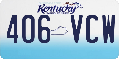 KY license plate 406VCW