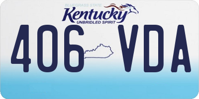 KY license plate 406VDA